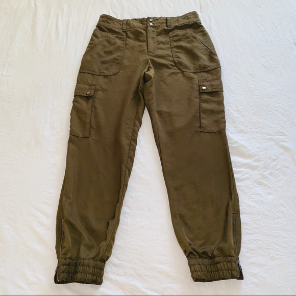 ANTHROPOLOGIE Elevensies Green Cargo Pants - Picture 1 of 6